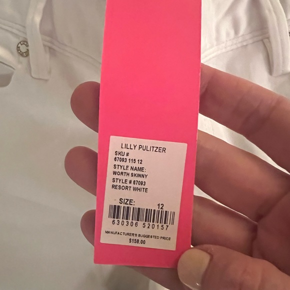 Lilly Pulitzer white Wirth Skinny Jeans sz 12 - Picture 2 of 2
